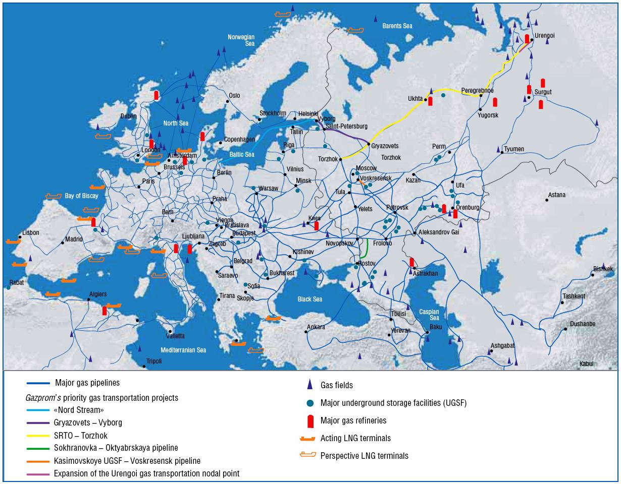 Russian Natural Gas Pipeline Map